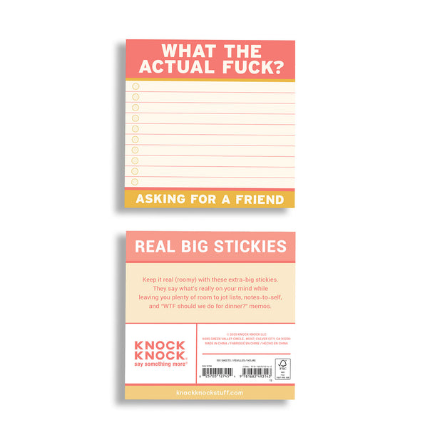 Actual Fuck Large Sticky Notes (4 x 4-inches)