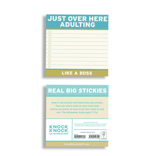 Adulting Large Sticky Notes (4 x 4-inches)