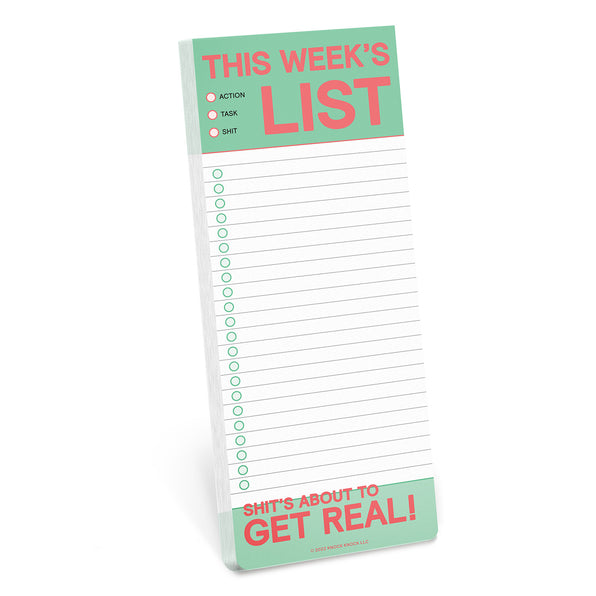This Week’s List Make-a-List Pad by Knock Knock, SKU 11206