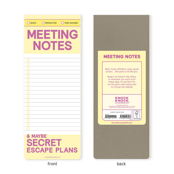 Meeting Notes Make-a-List Pad
