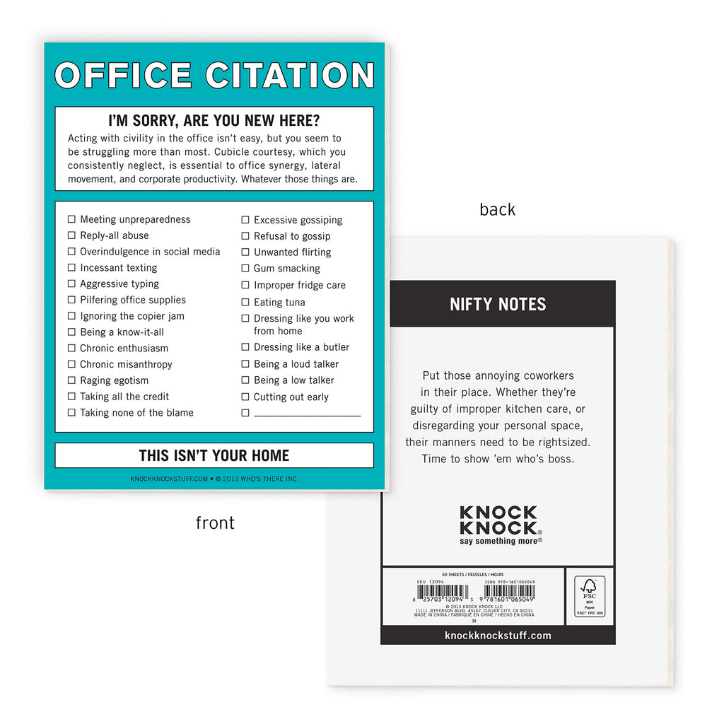 Office Citation Nifty Notes by Knock Knock - knockknockstuff.com