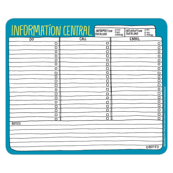 Knock Knock Hand-Lettered Information Central Paper Mousepad - Knock Knock Stuff SKU 