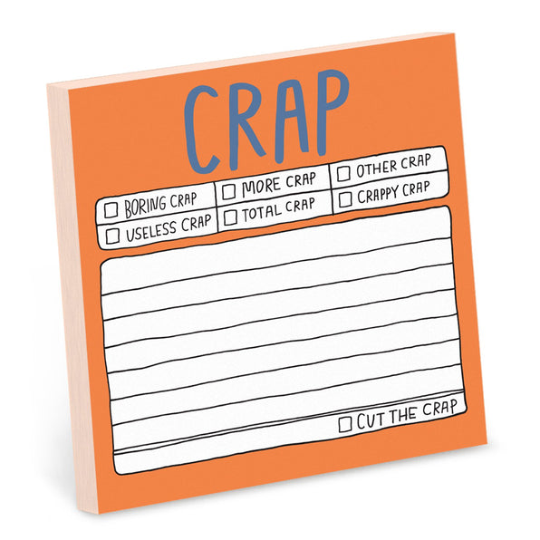 Knock Knock Hand-Lettered Crap Sticky Note Adhesive Paper Notepad - Knock Knock Stuff SKU 12449