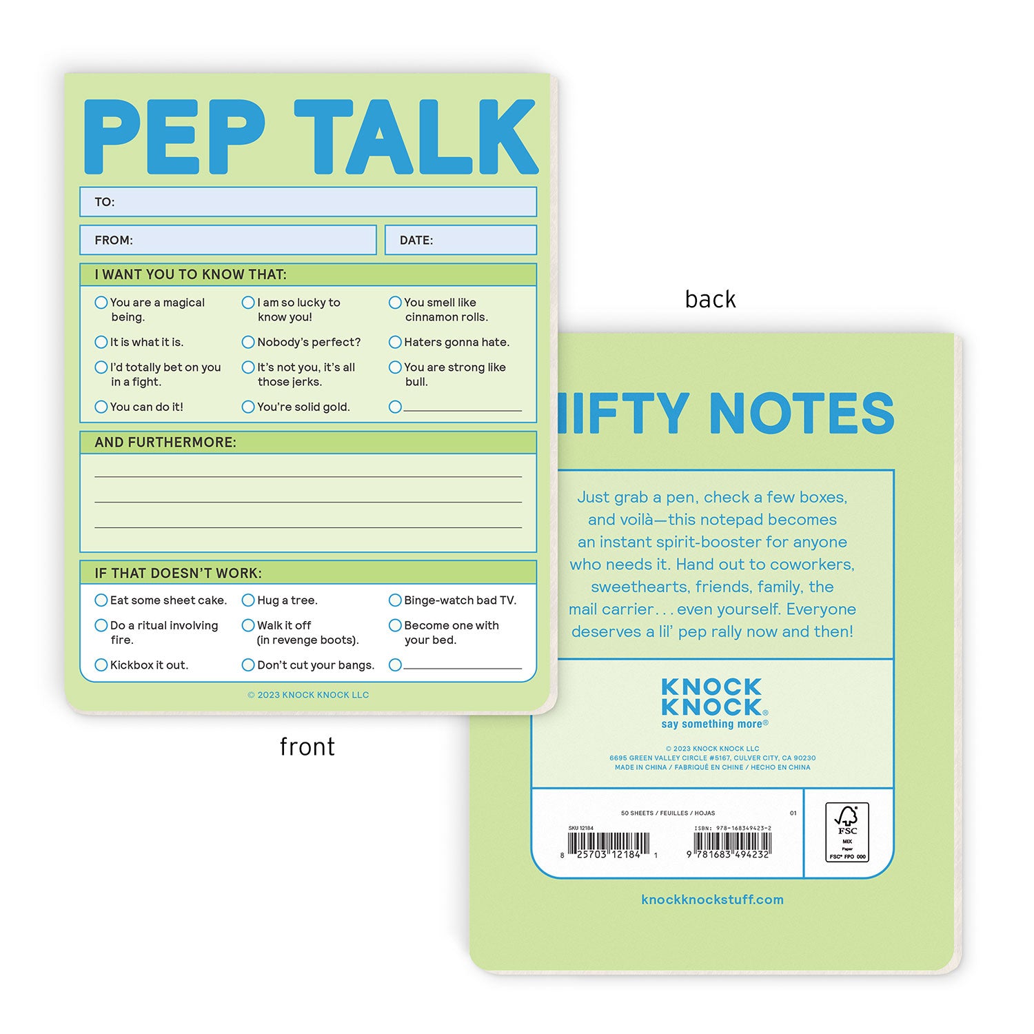 Knock Knock We Need To Talk Nifty Note (Pastel Version), Checklist Memo  Pad, 4 x 5.25-inches