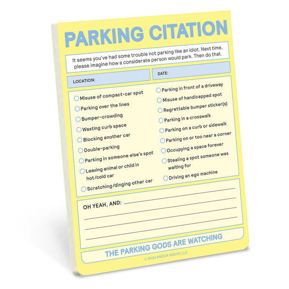 Parking Citation Nifty Note (Pastel Yellow)