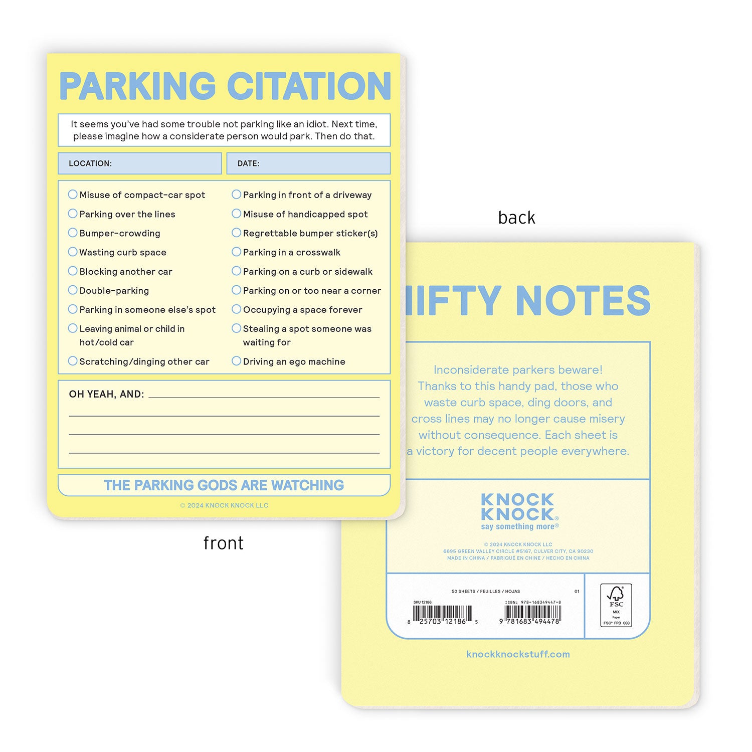 Parking Citation Nifty Note (Pastel Yellow)