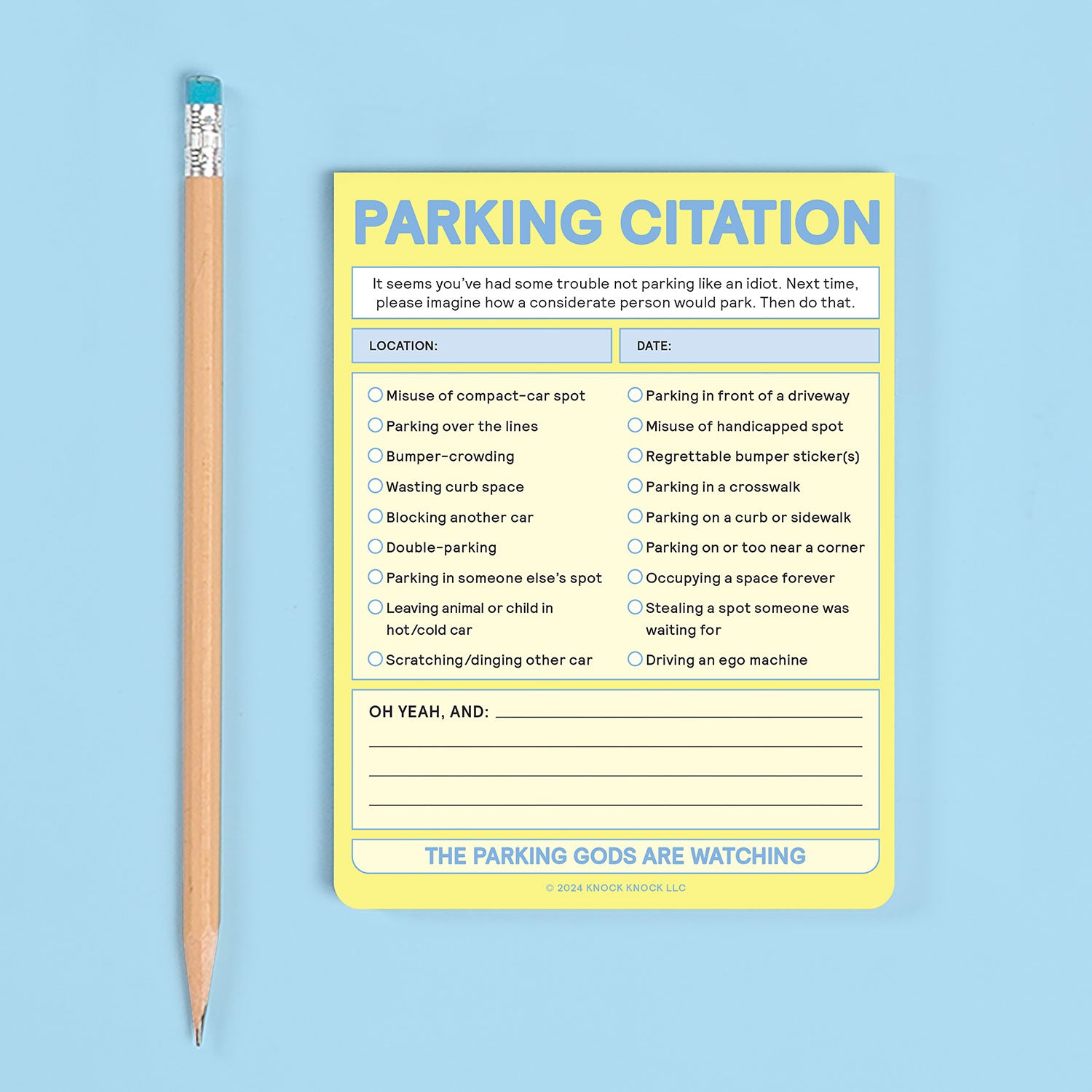 Parking Citation Nifty Note (Pastel Yellow)