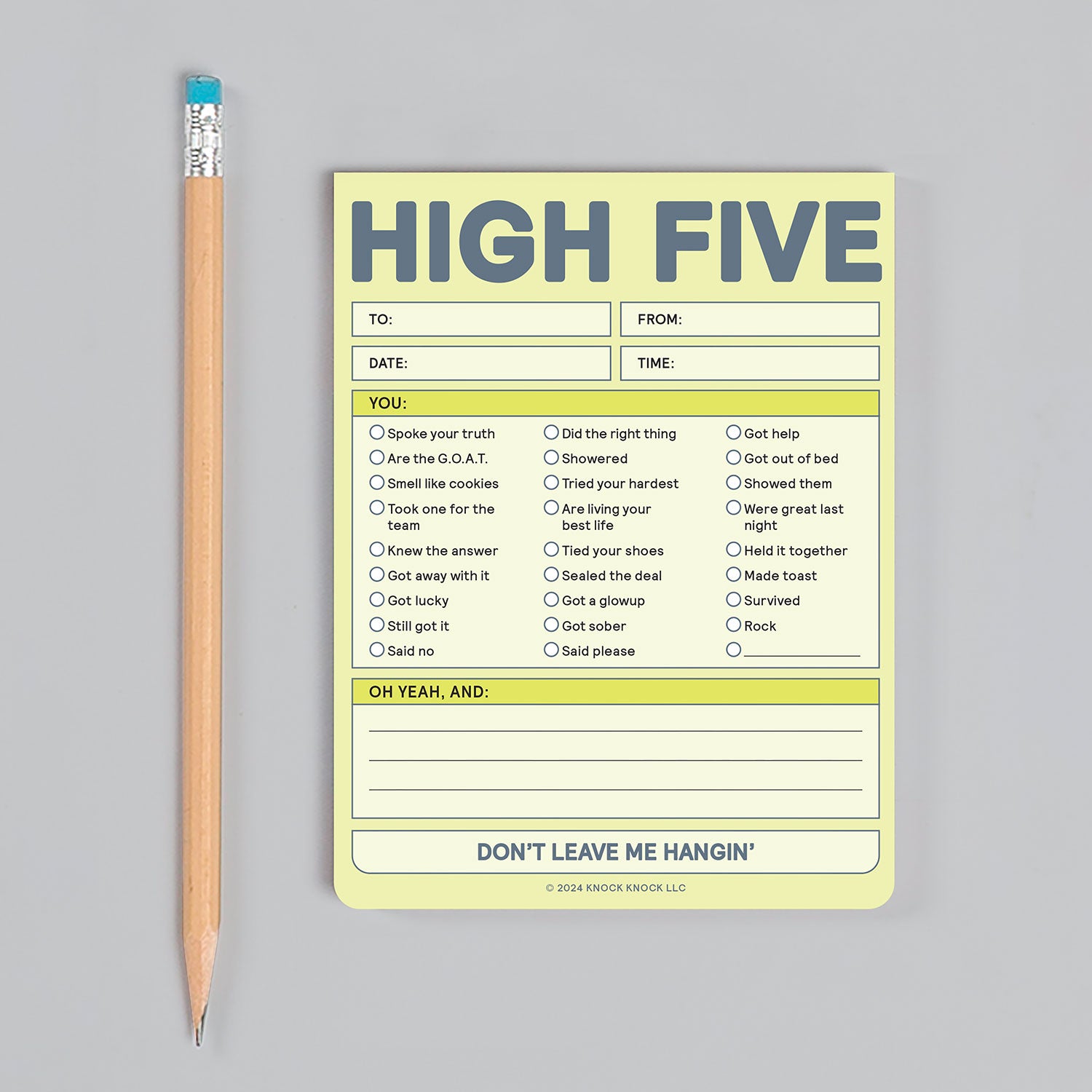 High Five Nifty Note (Pastel Yellow)