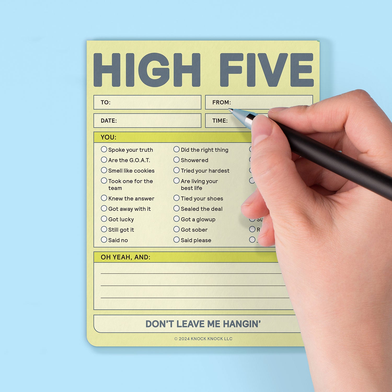 High Five Nifty Note (Pastel Yellow)