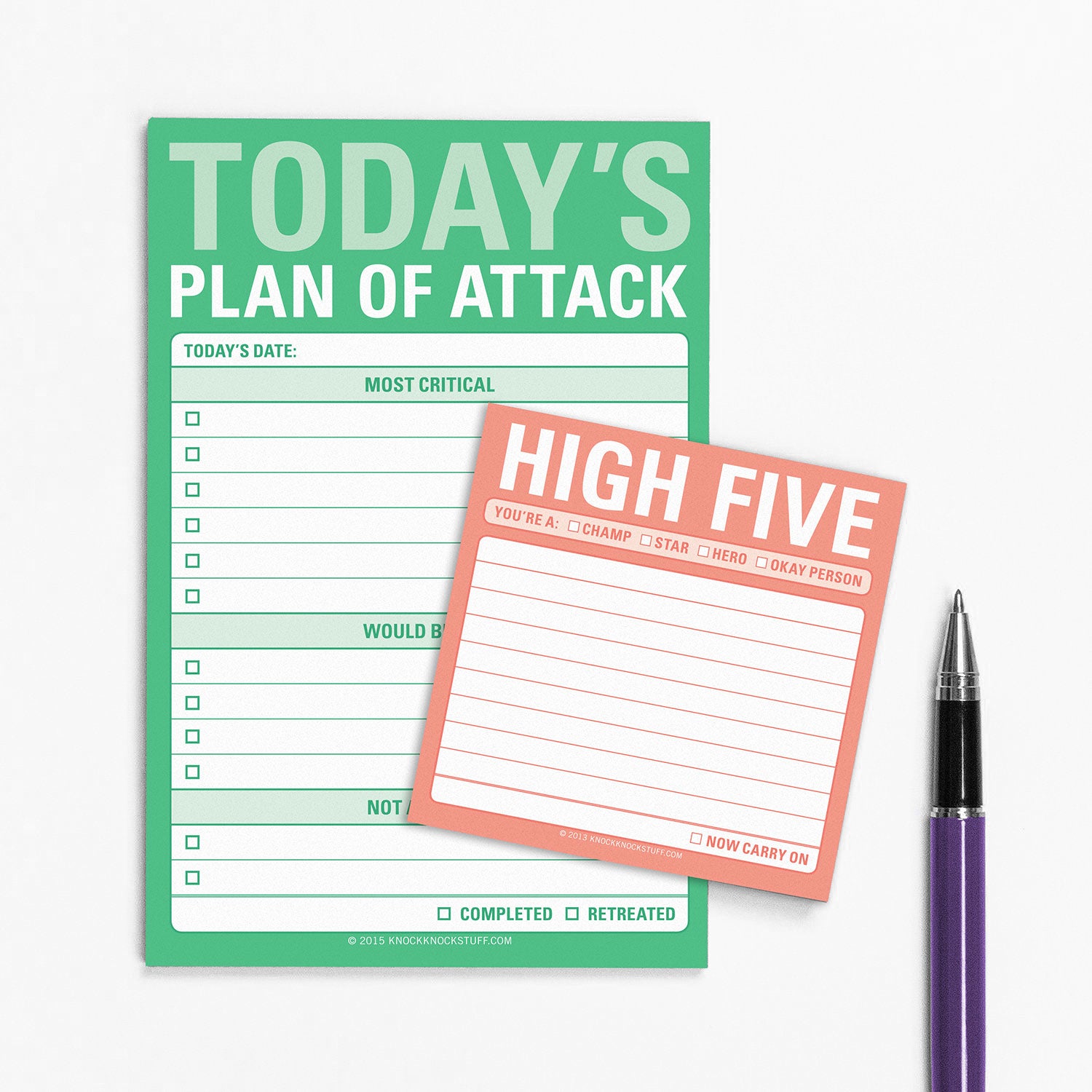 Today's Plan of Attack Great Big Sticky Notes