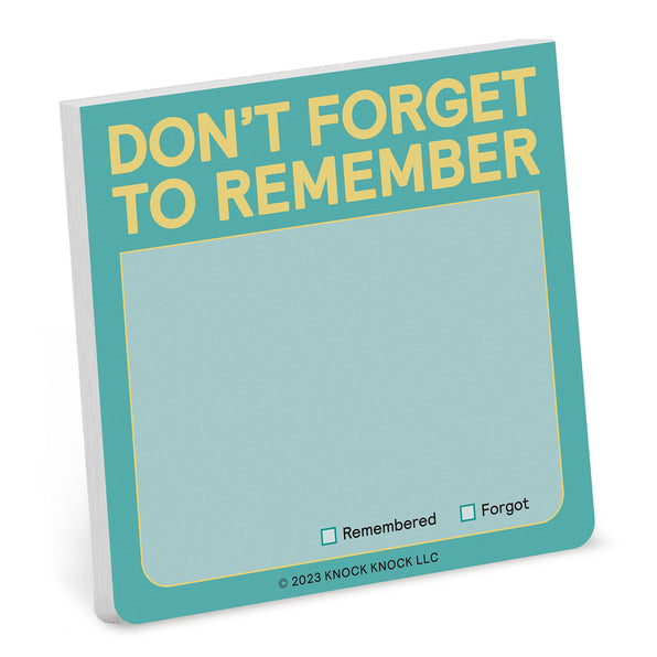 Don't Forget to Remember Sticky Note (Pastel)