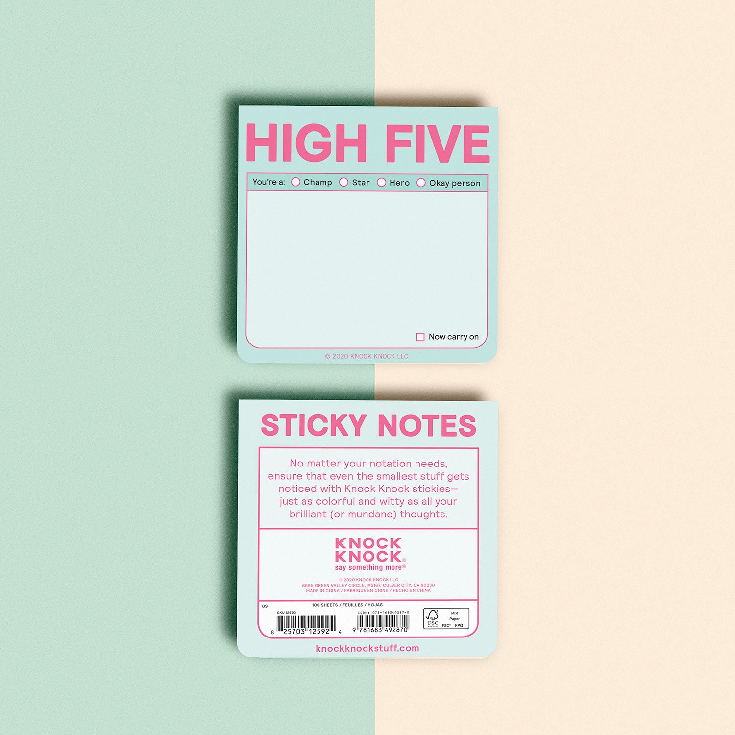 High Five Sticky Notes (Pastel Version)