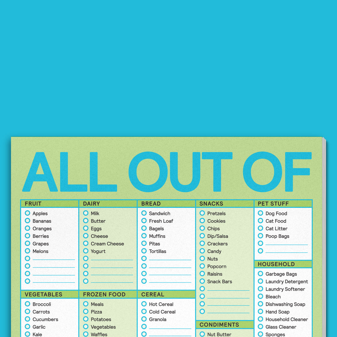 Knock Knock® All Out Of Pad Grocery List with Magnet (Red)