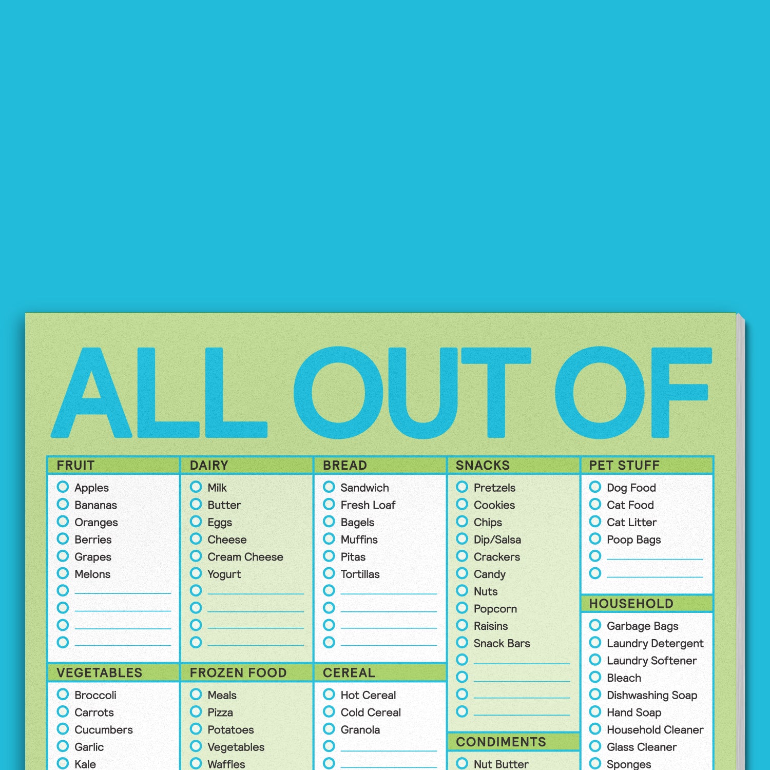 Knock Knock® All Out Of Pad Grocery List with Magnet (Red)
