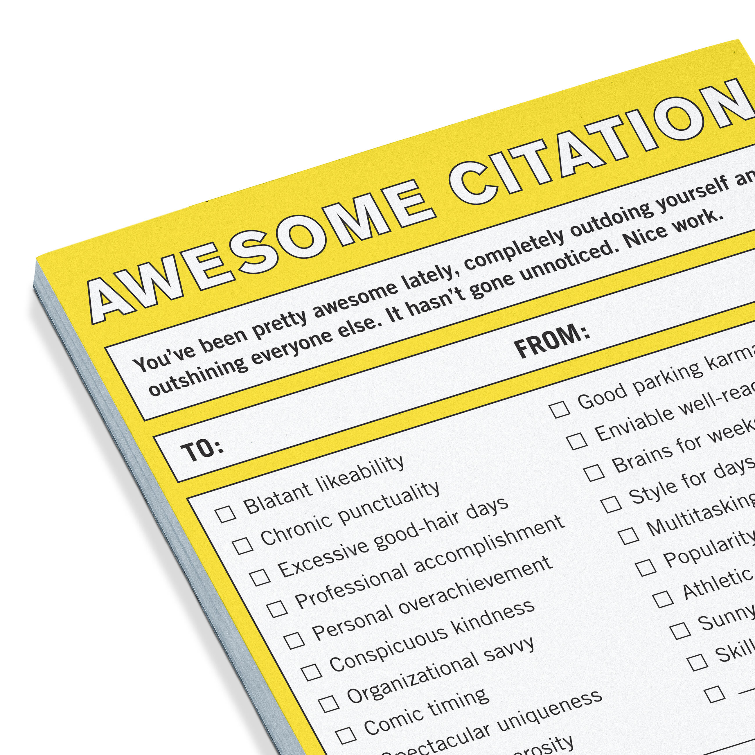 Citation Notepad Knock Knock Awesome Citation Note Pad (Yellow)