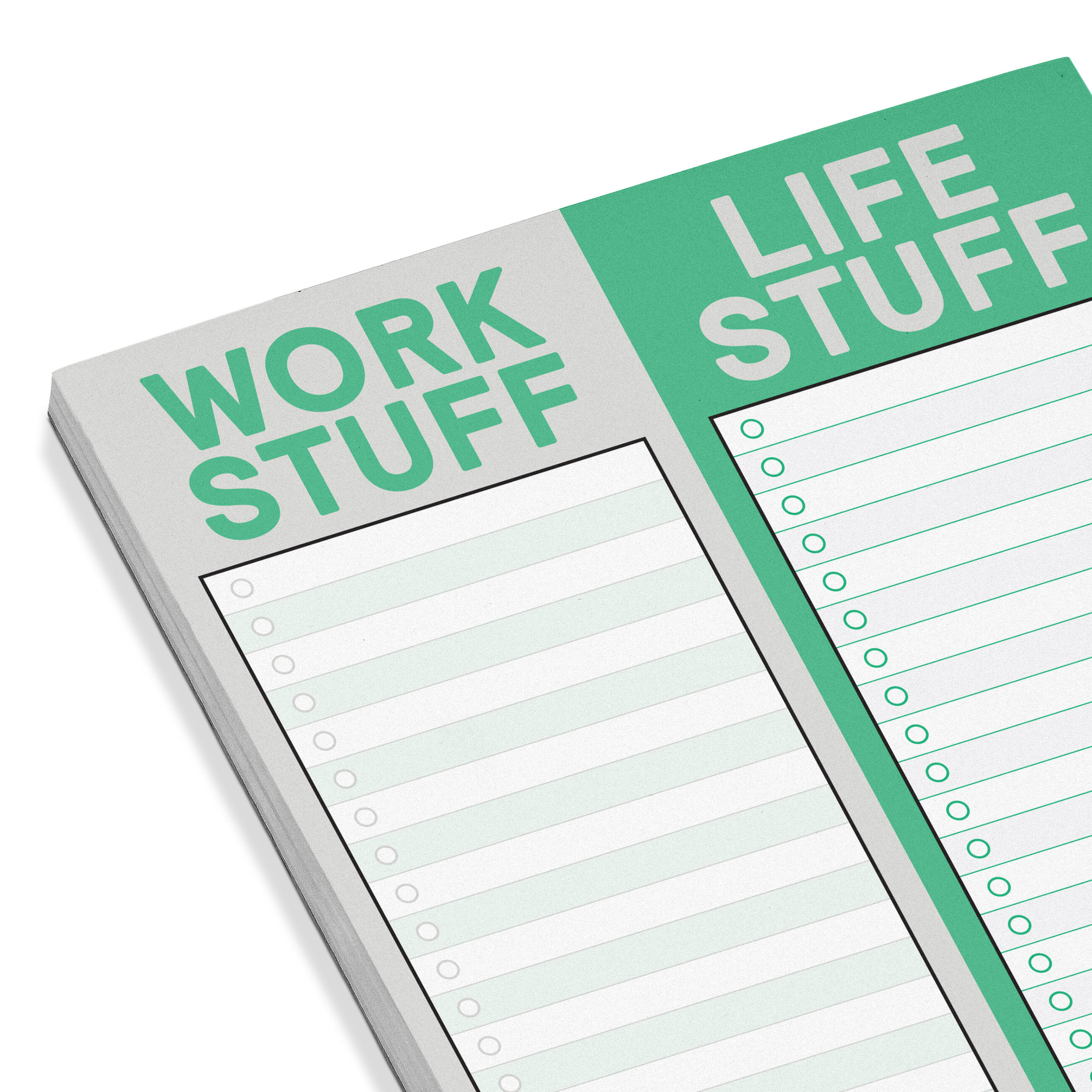 Work Stuff Life Stuff Perforated Pad – Knock Knock