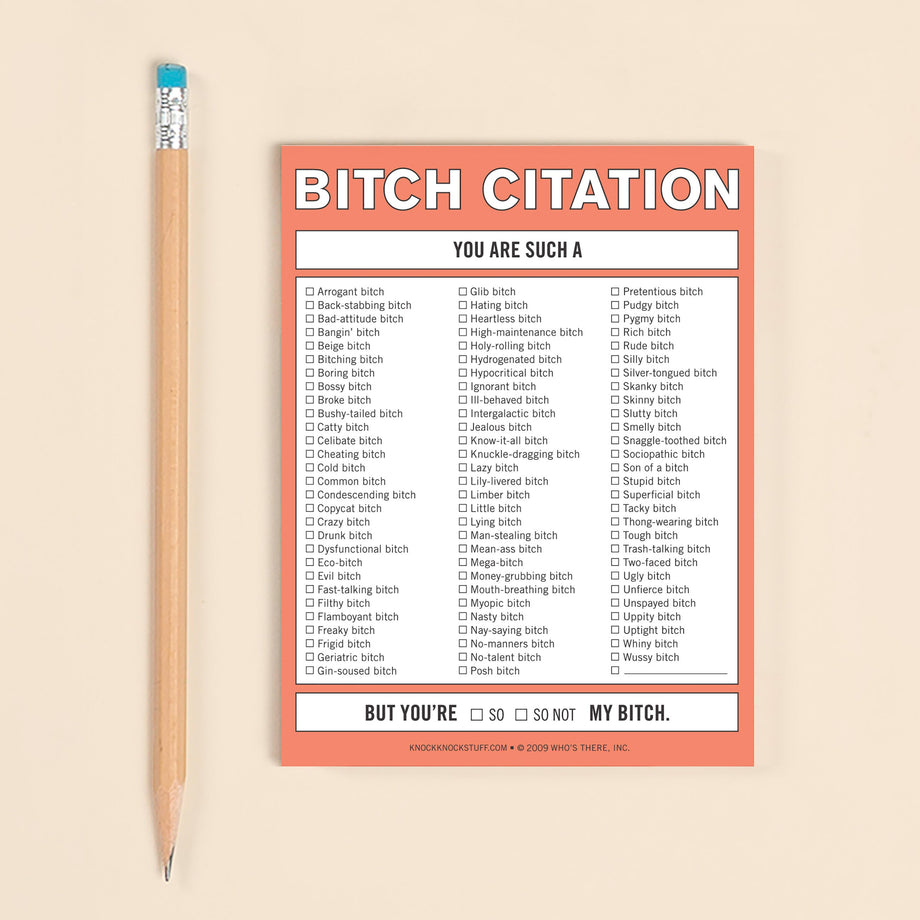 Citation Notepad Knock Knock Bitch Citation Nifty Notepad