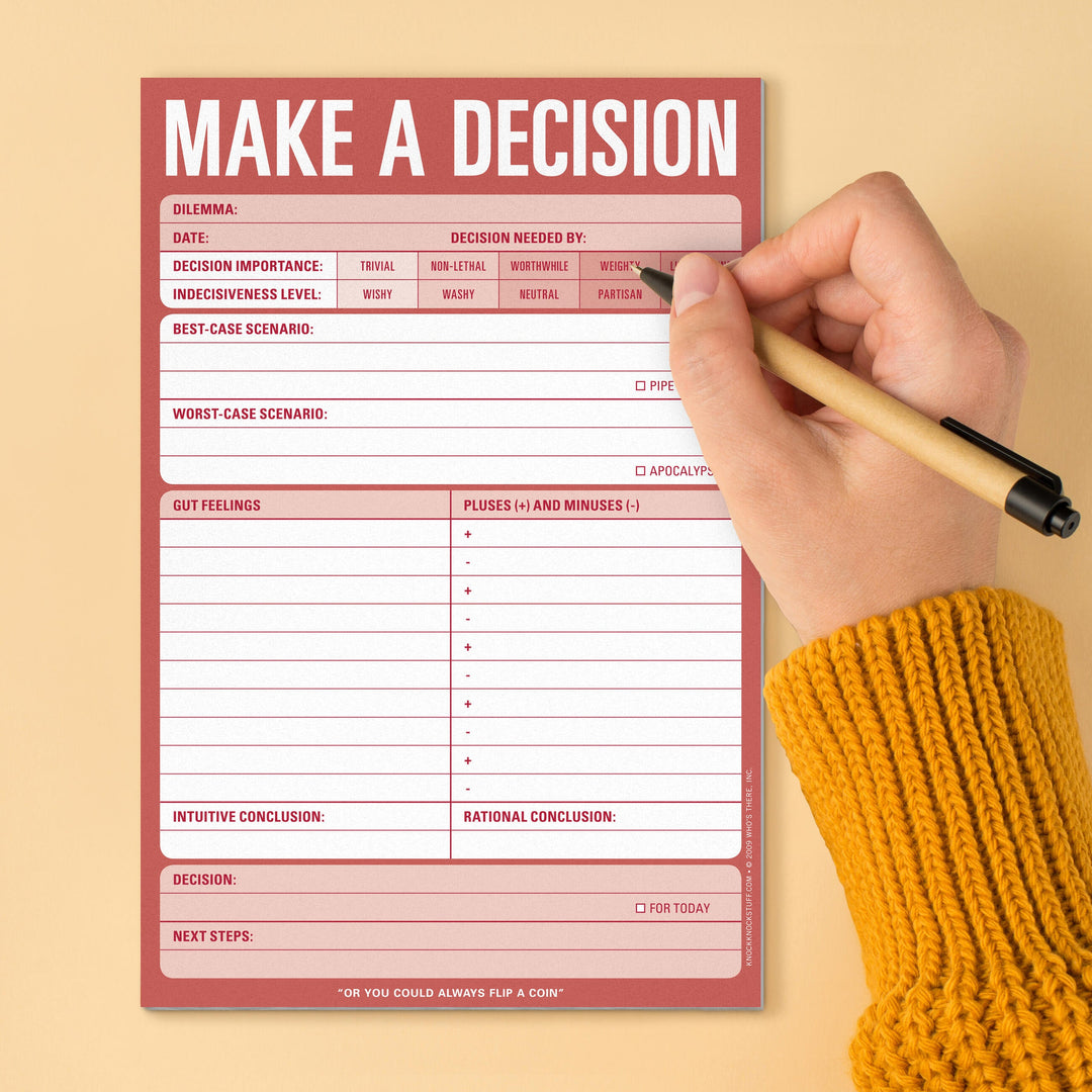 Knock Knock Make a Decision Notepad (Red)