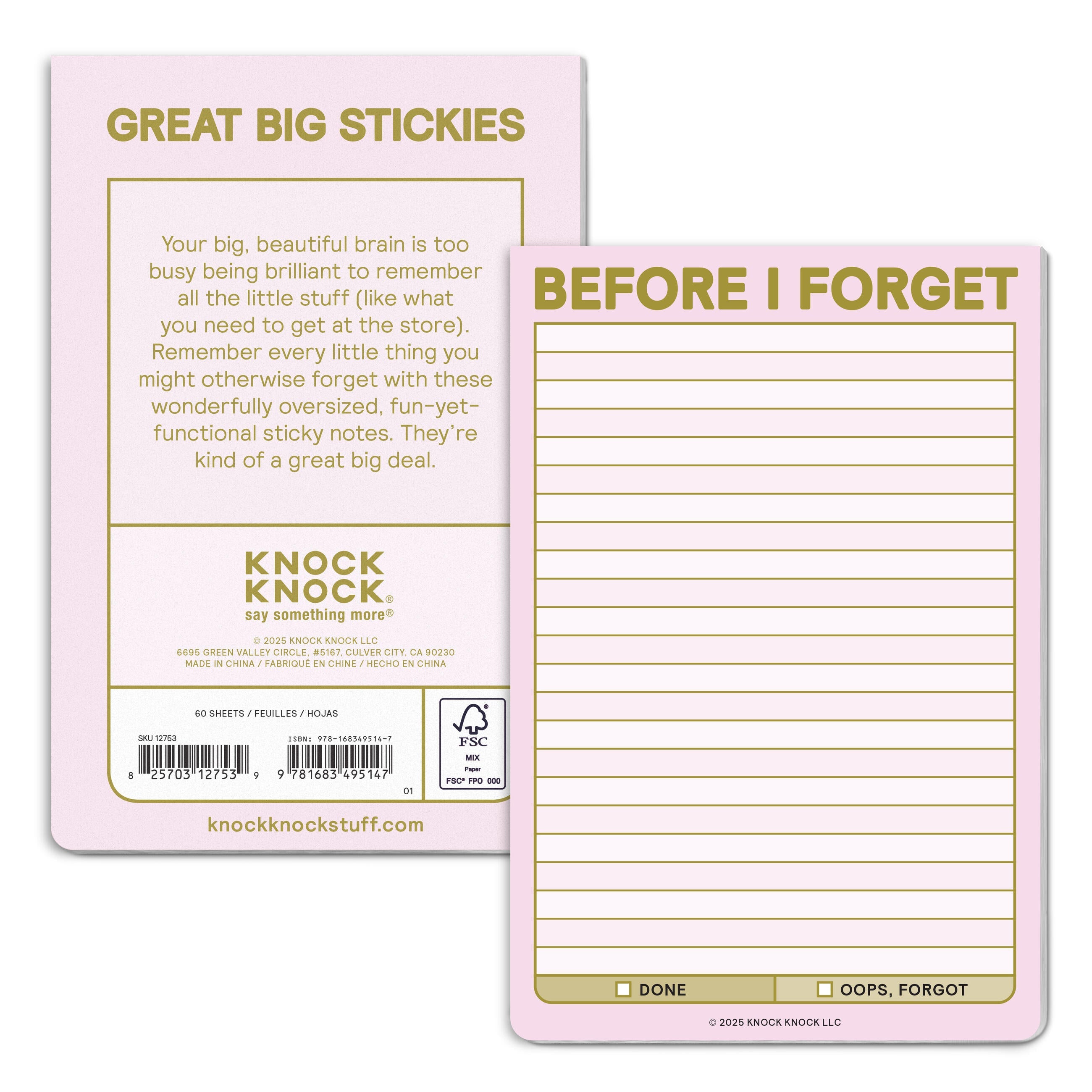 Before I Forget Great Big Sticky Note – Knock Knock