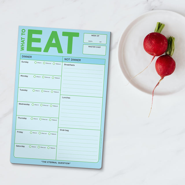 Knock Knock What to Eat Notepad with Magnet for Fridge