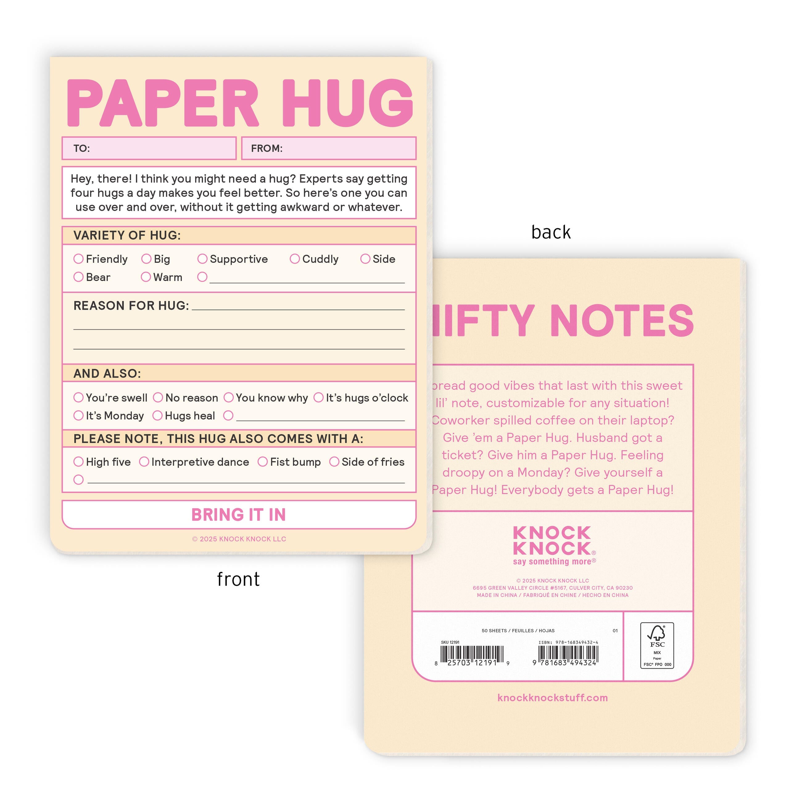Paper Hug Nifty Note Pad – Knock Knock