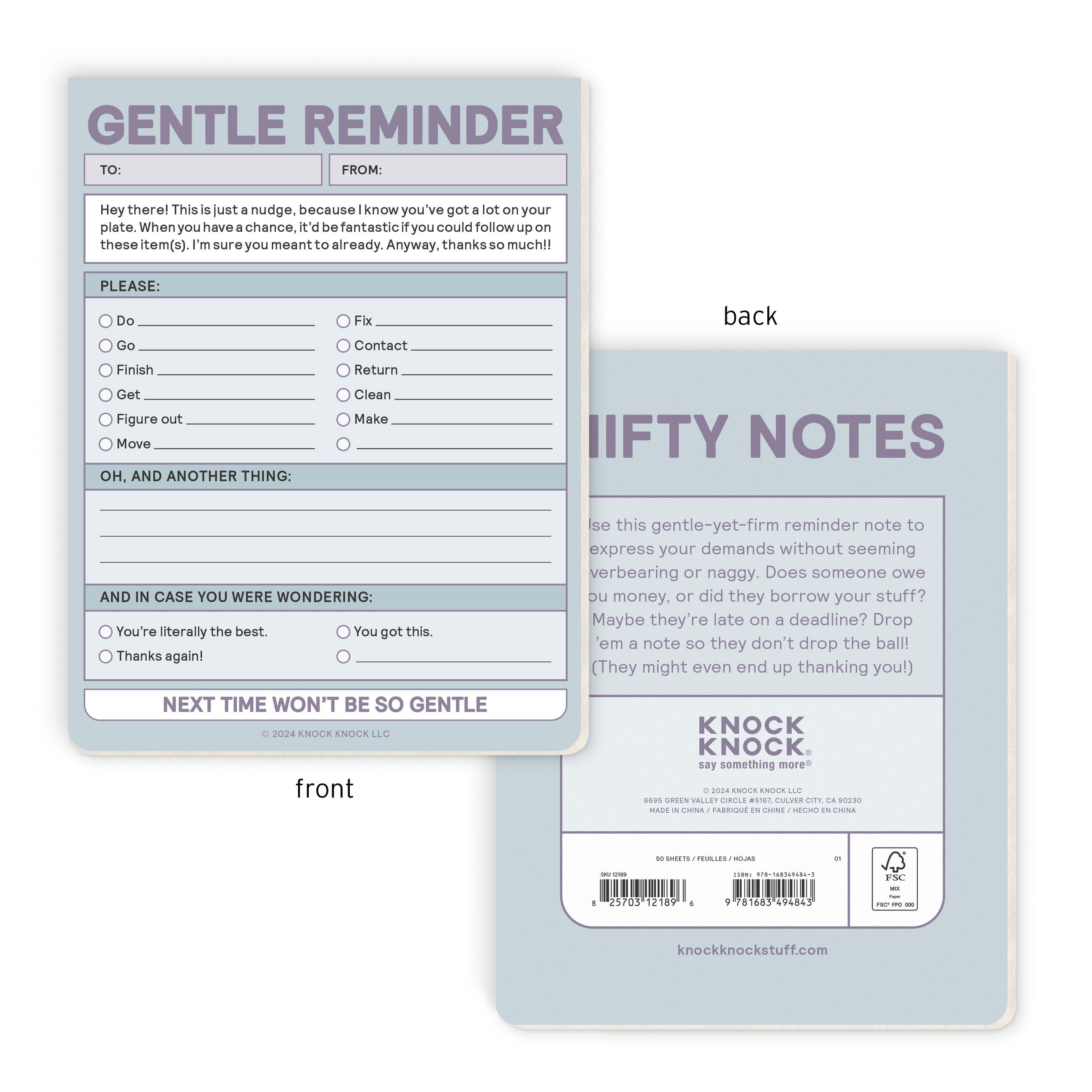 Nibble Reminder Gentle Reminder Nifty Note – Knock Knock