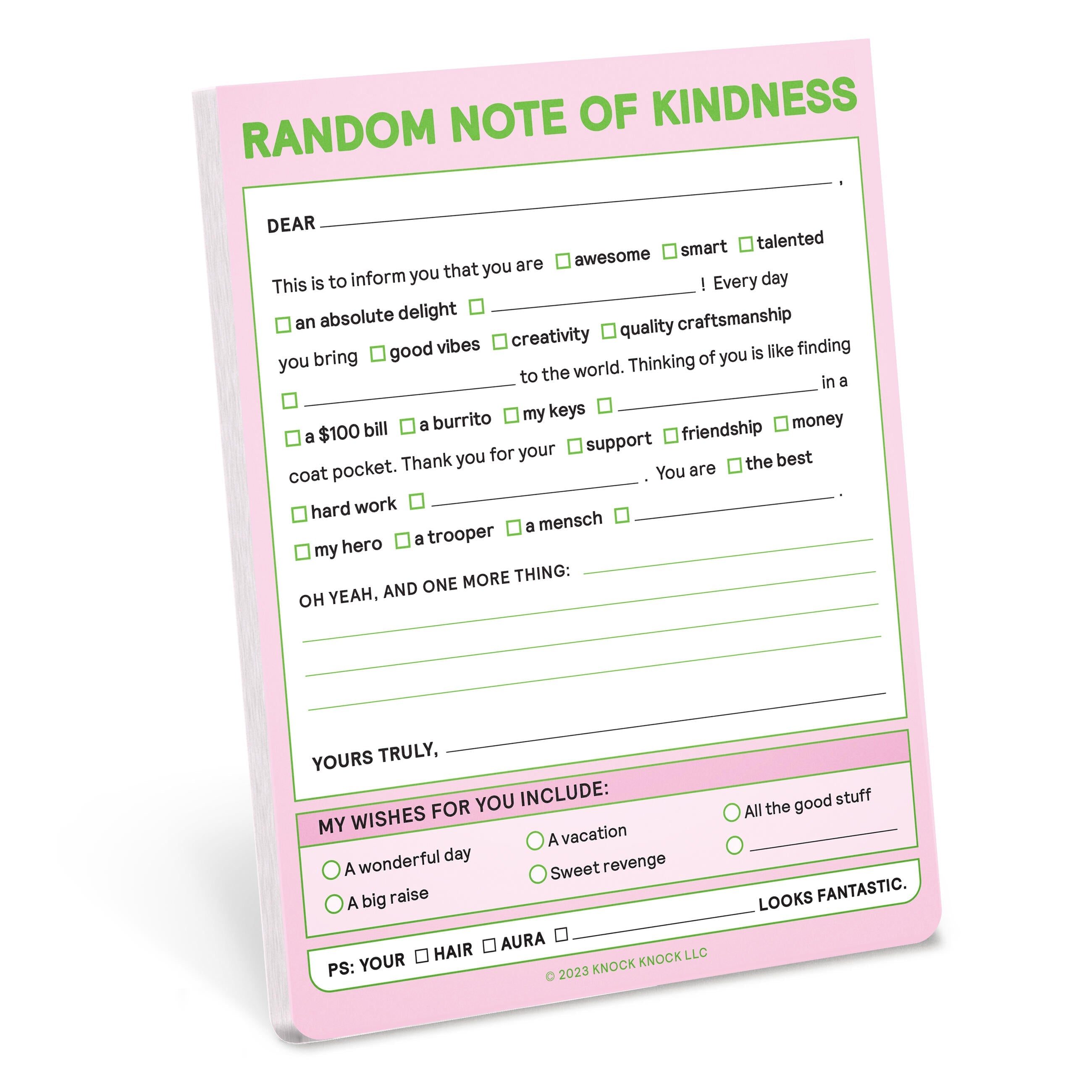 Knock Knock Random Note of Kindness Nifty Note Pad (Pastel Version)