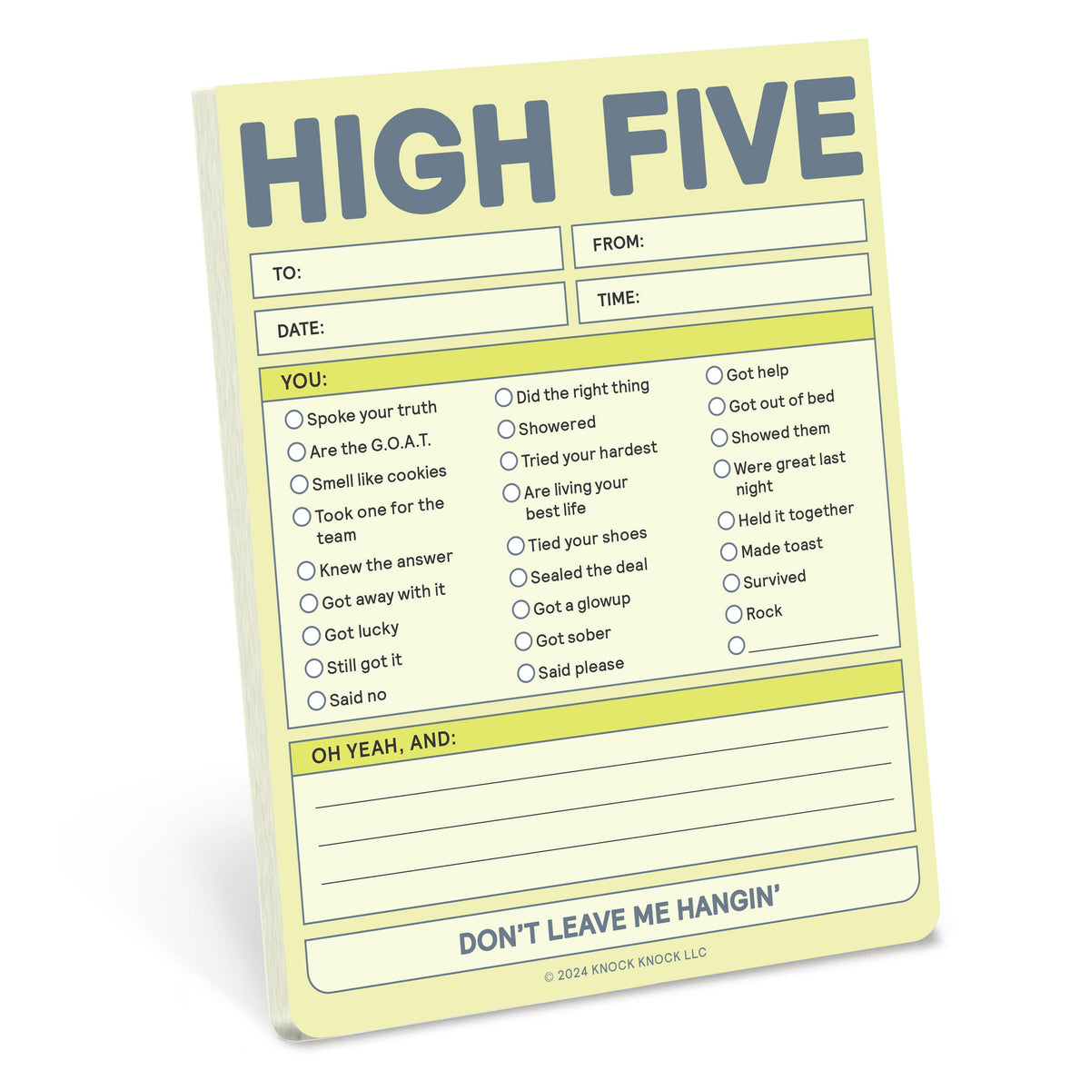 High Five Nifty Note (Pastel Yellow) – Knock Knock