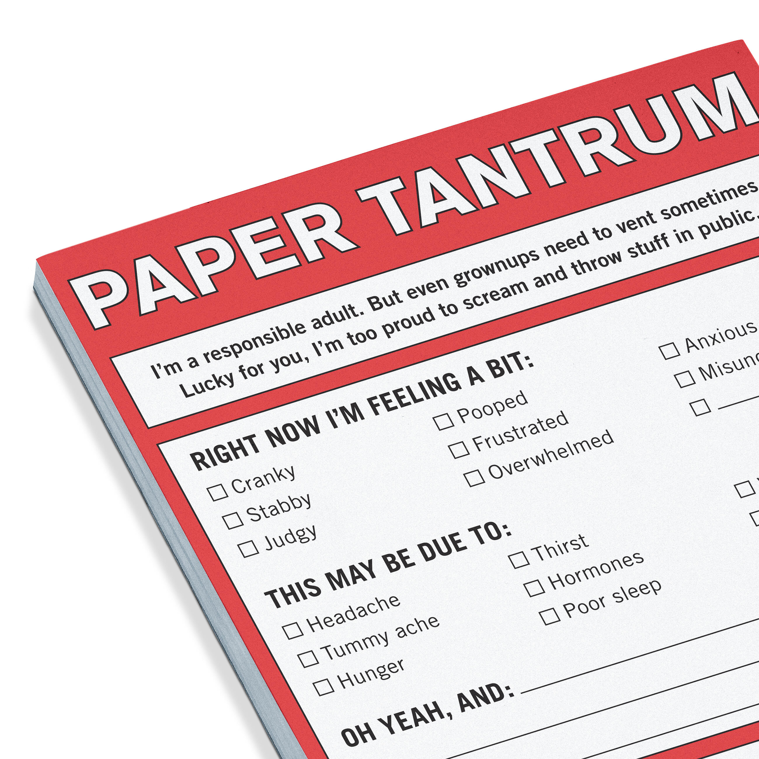 Knock Knock Paper Tantrum Notepad (Red)