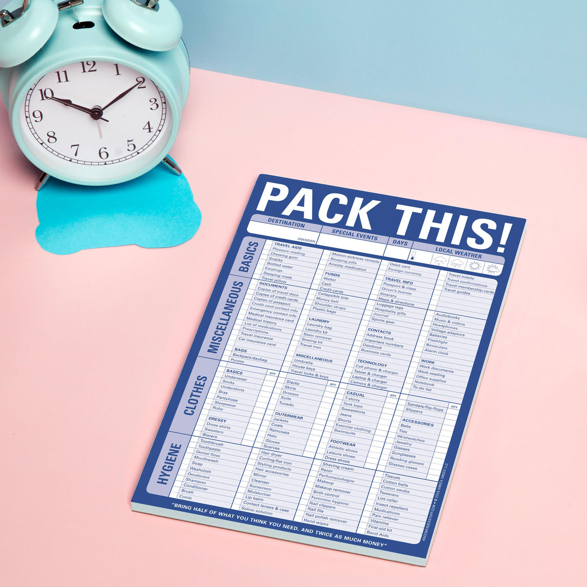 Knock Knock® Pack This! Checklist Notepad (Blue)