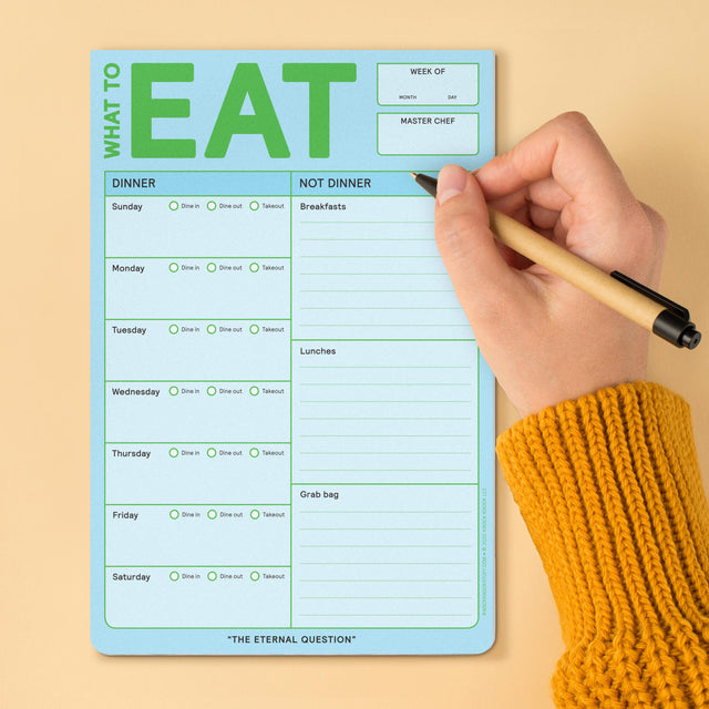 Knock Knock What to Eat Notepad with Magnet for Fridge