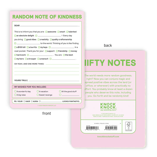 Knock Knock Random Note of Kindness Nifty Note Pad (Pastel Version)