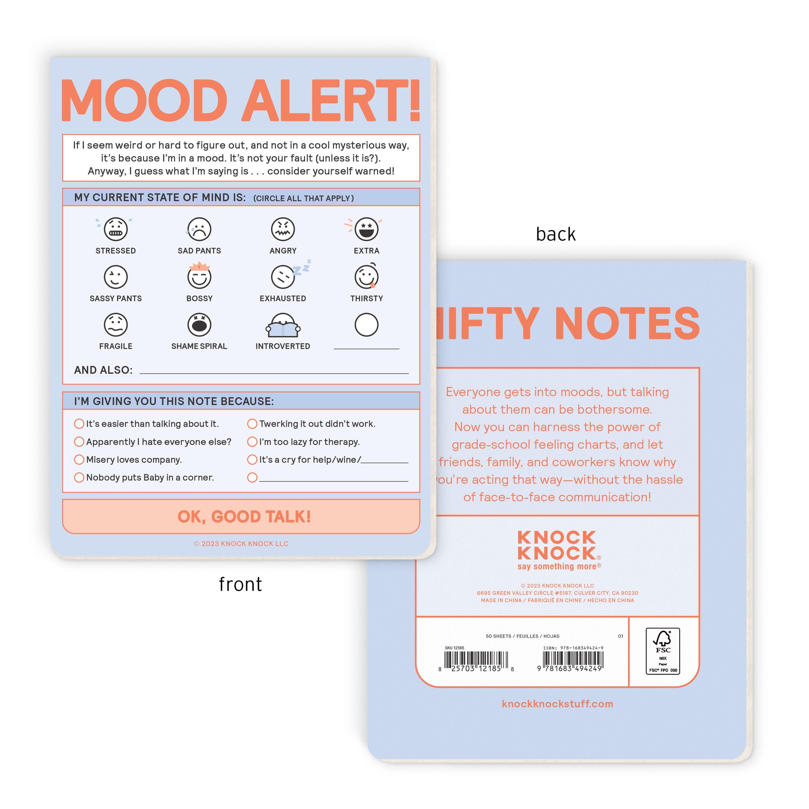 Today's Mood Nifty Note Pad – Knock Knock