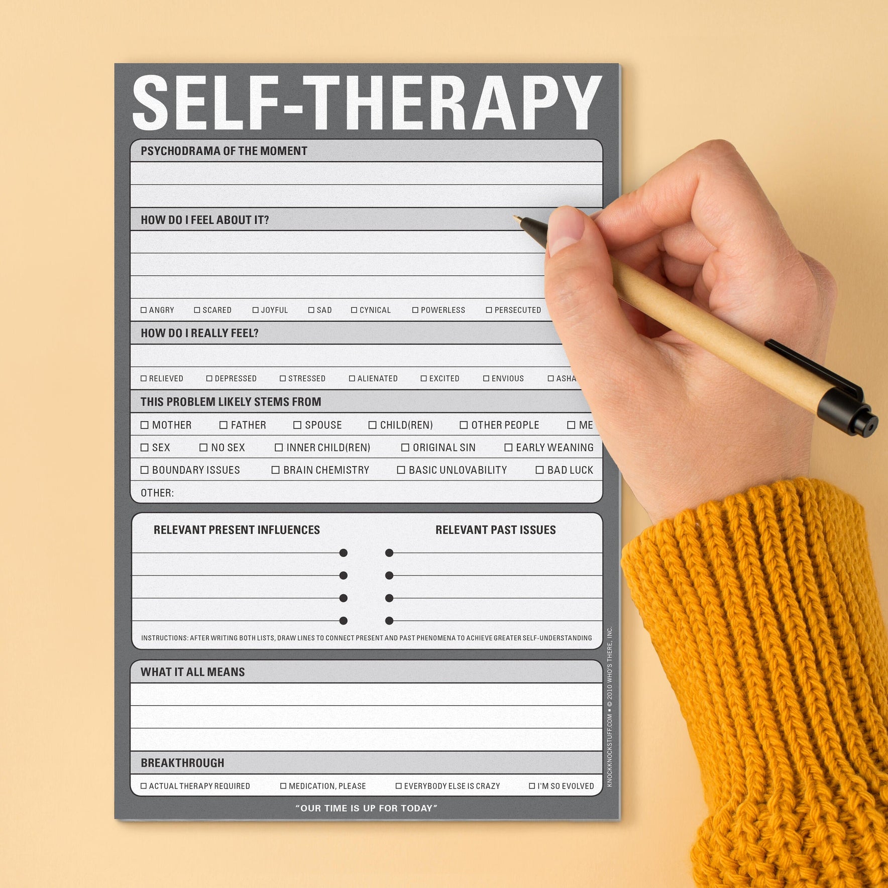 Knock Knock Self-Therapy Notepad for Self-Care