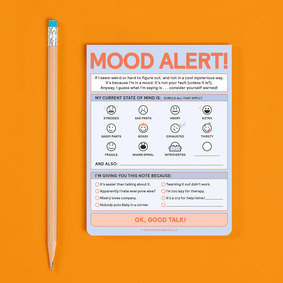 Mood Alert Note Today's Mood Nifty Note Pad – Knock Knock