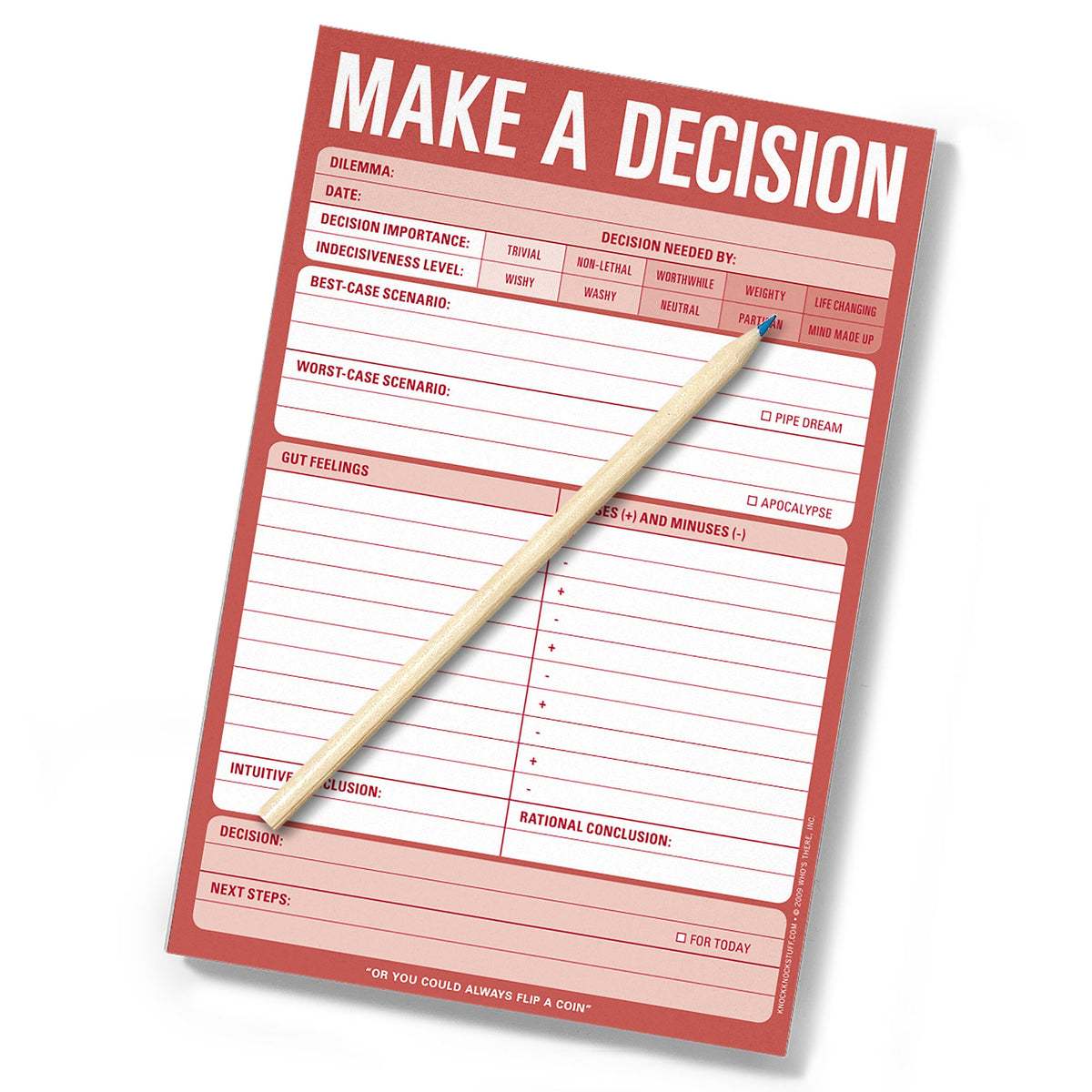 Knock Knock Make a Decision Notepad (Red)