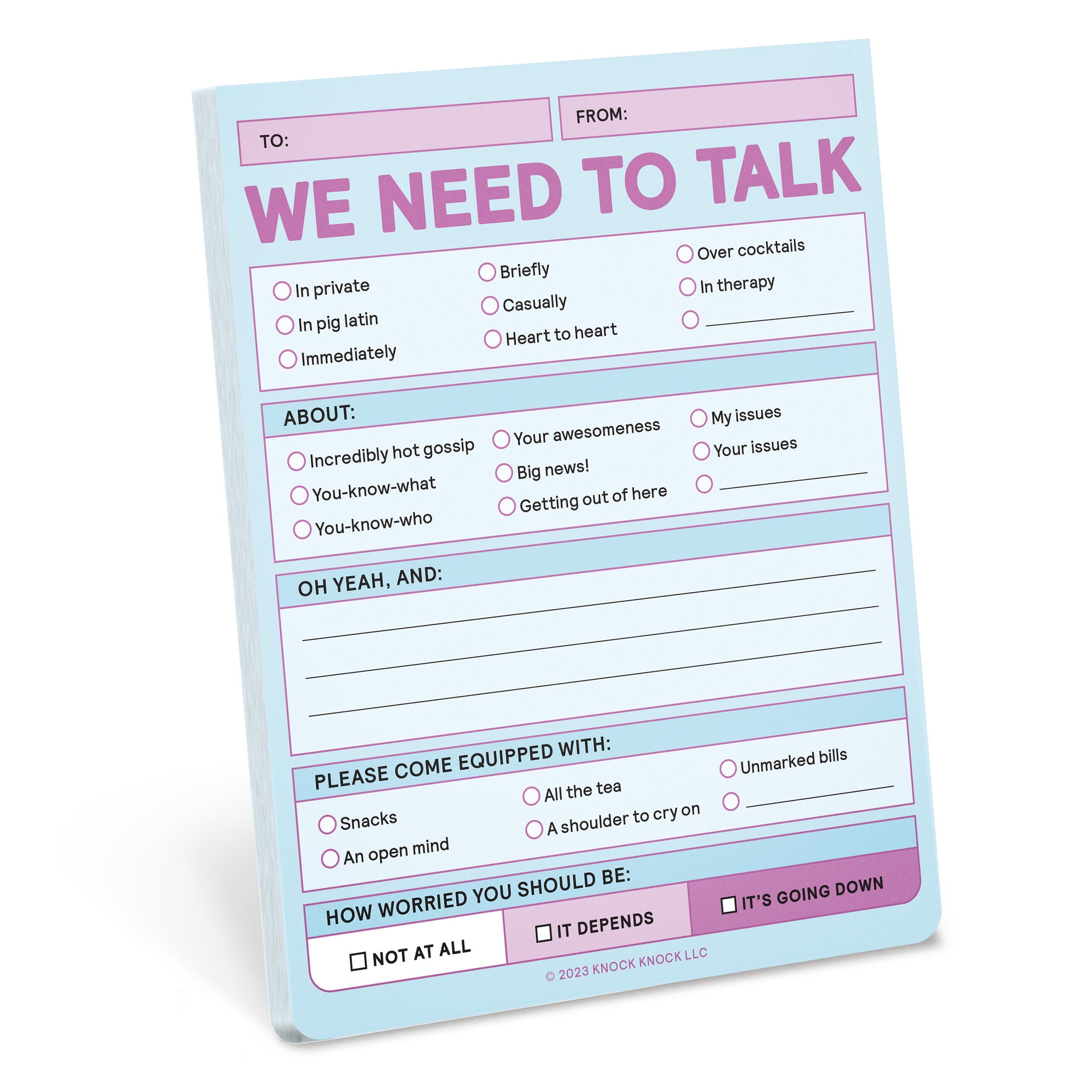 Knock Knock We Need to Talk Nifty Note Pad