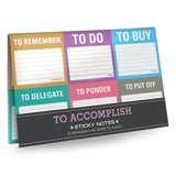 Knock Knock To Accomplish Sticky Notes Set / Packet Adhesive Paper Notepad Set - Knock Knock Stuff SKU 12700