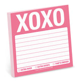 Knock Knock XOXO Sticky Notes Adhesive Paper Notepad - Knock Knock Stuff SKU 12446