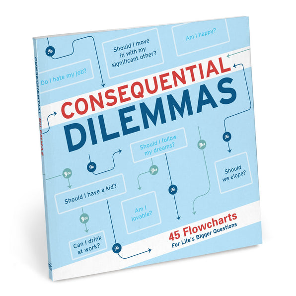 Knock Knock Consequential Dilemmas: 45 Flowcharts for Life's Bigger Questions Softcover Funny Book - Knock Knock Stuff SKU 50226