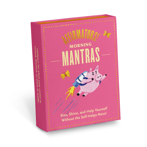Knock Knock Affirmators!® Mantras Morning – Day Affirmation Cards Deck - Knock Knock Stuff SKU 