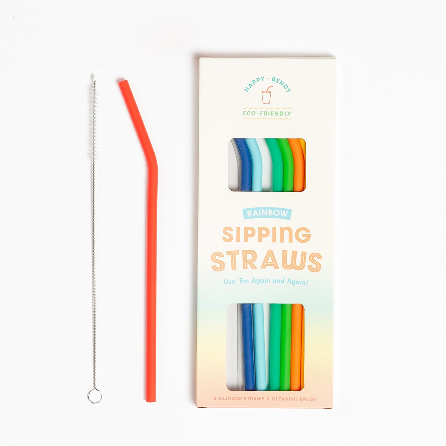 2pcs/set Silicone Straw Cover, Cute Rainbow Design Straw Cap For Party