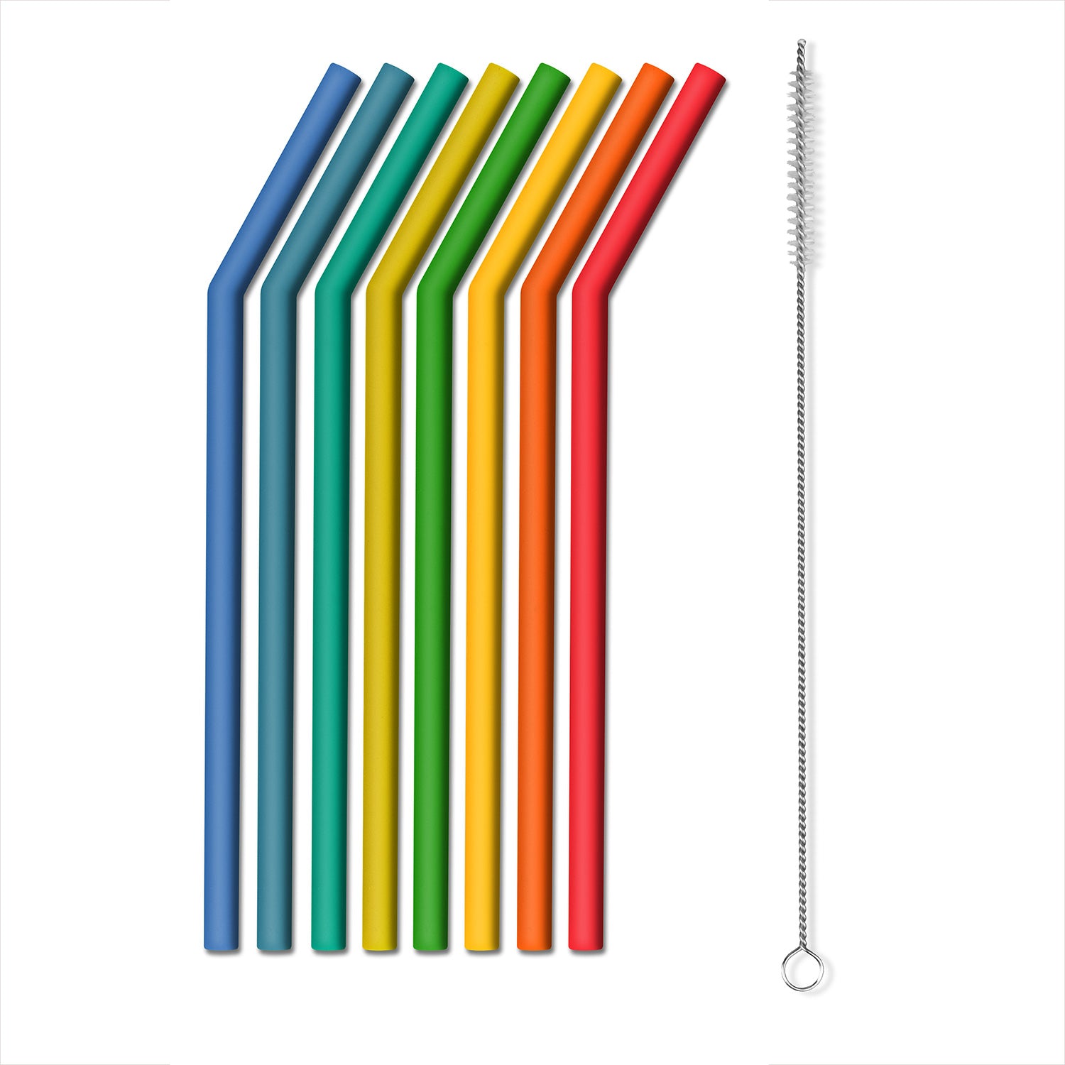 Knock Knock Rainbow Silicone Straws (Set of 8) - Knock Knock Stuff SKU 