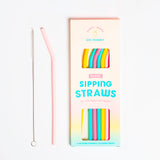 Knock Knock Pastel Silicone Straws (Set of 8) - Knock Knock Stuff SKU 