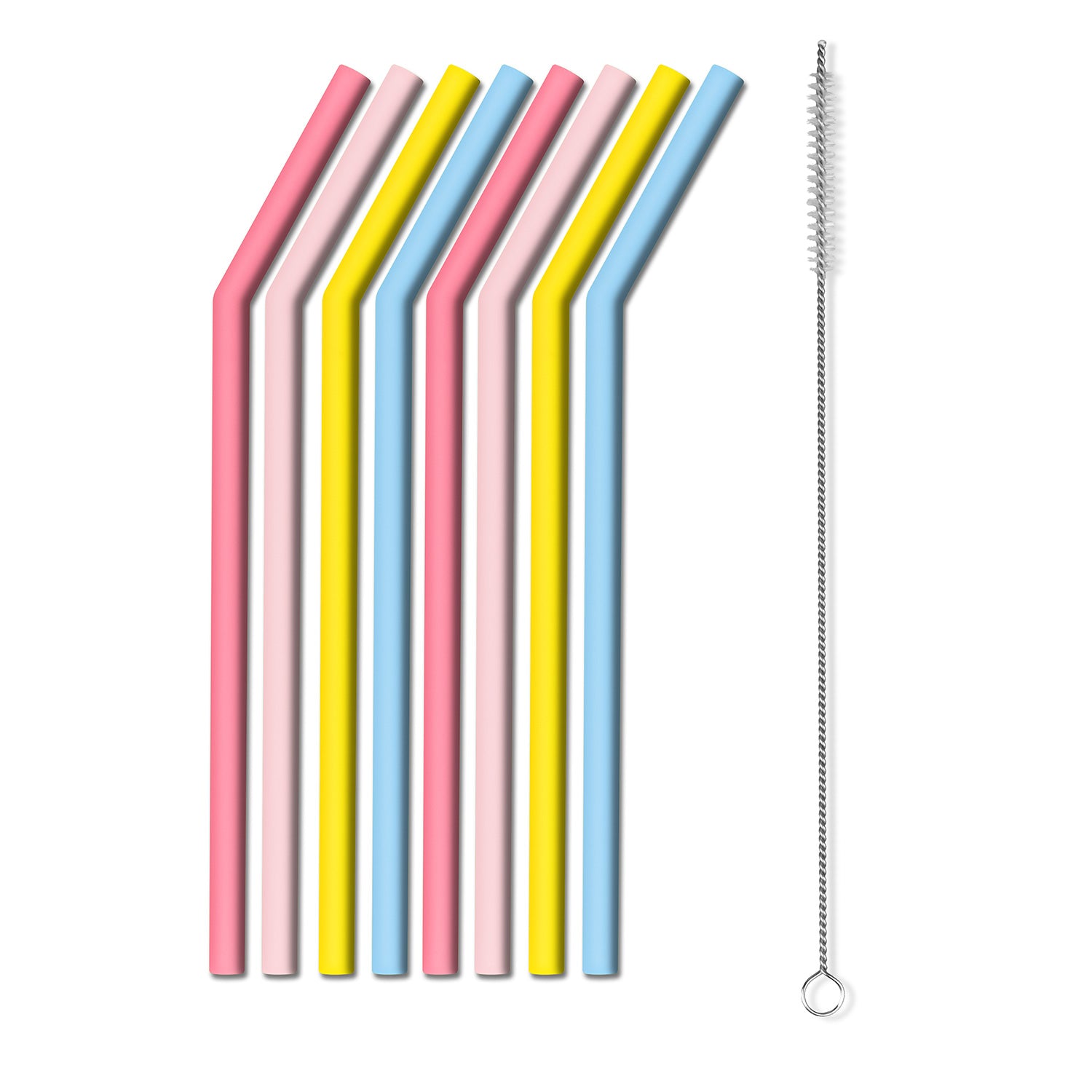 Knock Knock Pastel Silicone Straws (Set of 8) - Knock Knock Stuff SKU 