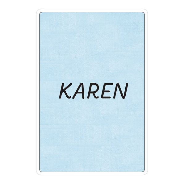 Knock Knock Slang Flashcards Deck (2021 Edition) - KAREN Front - Knock Knock Stuff SKU 1165