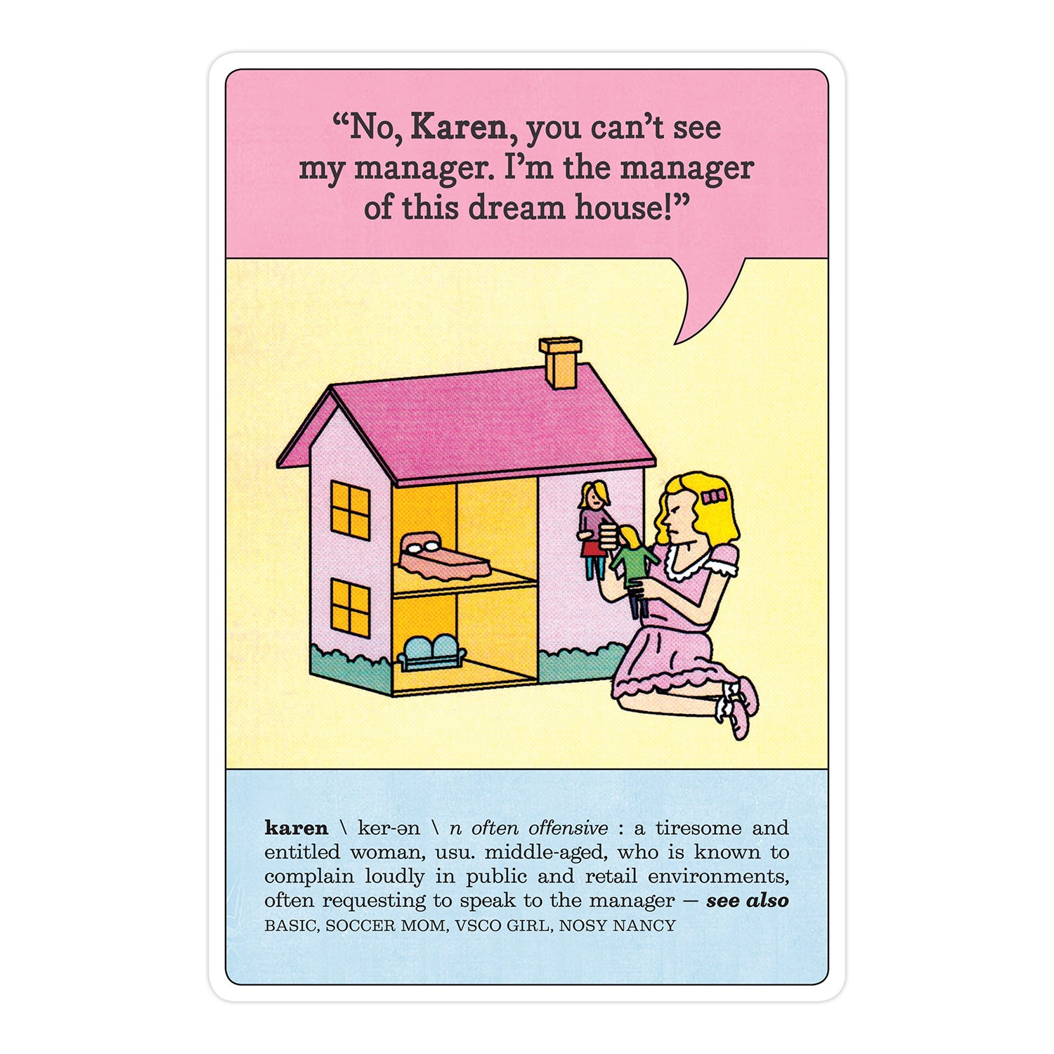 Knock Knock Slang Flashcards Deck (2021 Edition) - KAREN Back - Knock Knock Stuff SKU 1165