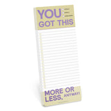 Knock Knock You Got This Make-a-List Pad Paper To Do List Notepad - Knock Knock Stuff SKU 11199