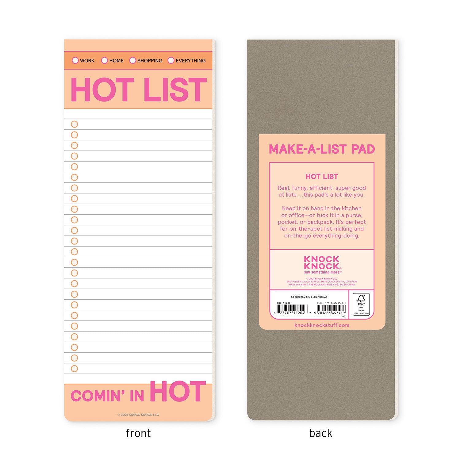 Hot List Make-a-List Pad