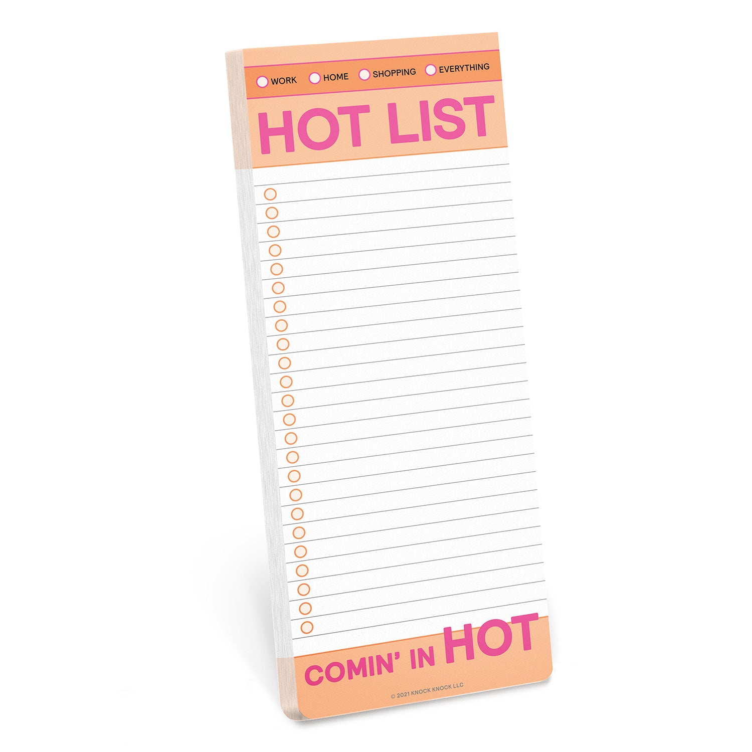 Knock Knock Hot List Make-a-List Pad Paper To Do List Notepad - Knock Knock Stuff SKU 11204